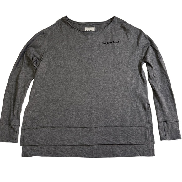 Rachel Hollis Bless Your Heart Grey Long Sleeve Shirt Size XXS Oversized NWOT - Picture 12 of 13
